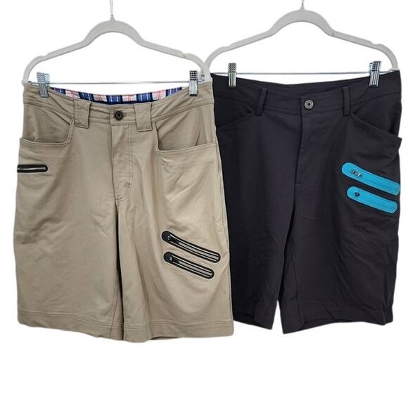 Lululemon Men's Commute Cargo Shorts Size 34 - Tan & Grey - Lot of 2 - Picture 1 of 14